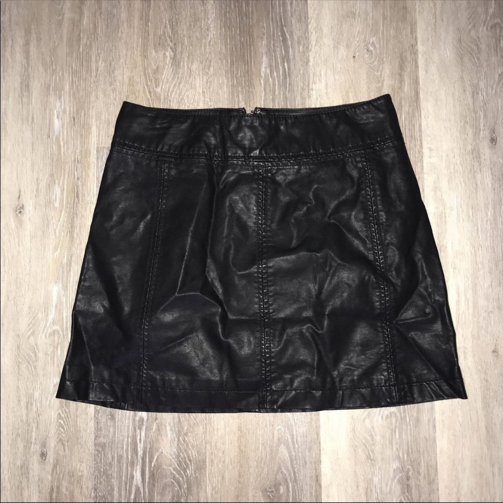 Free people black leather skirt